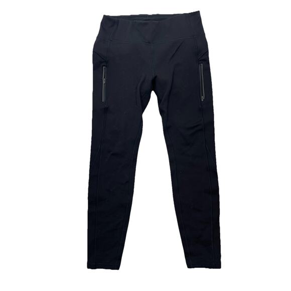 Athleta PrimaLoft Ridge Tight Large Women Black Fleece Lined Warm 26" Sz L 16-6 - Picture 1 of 8